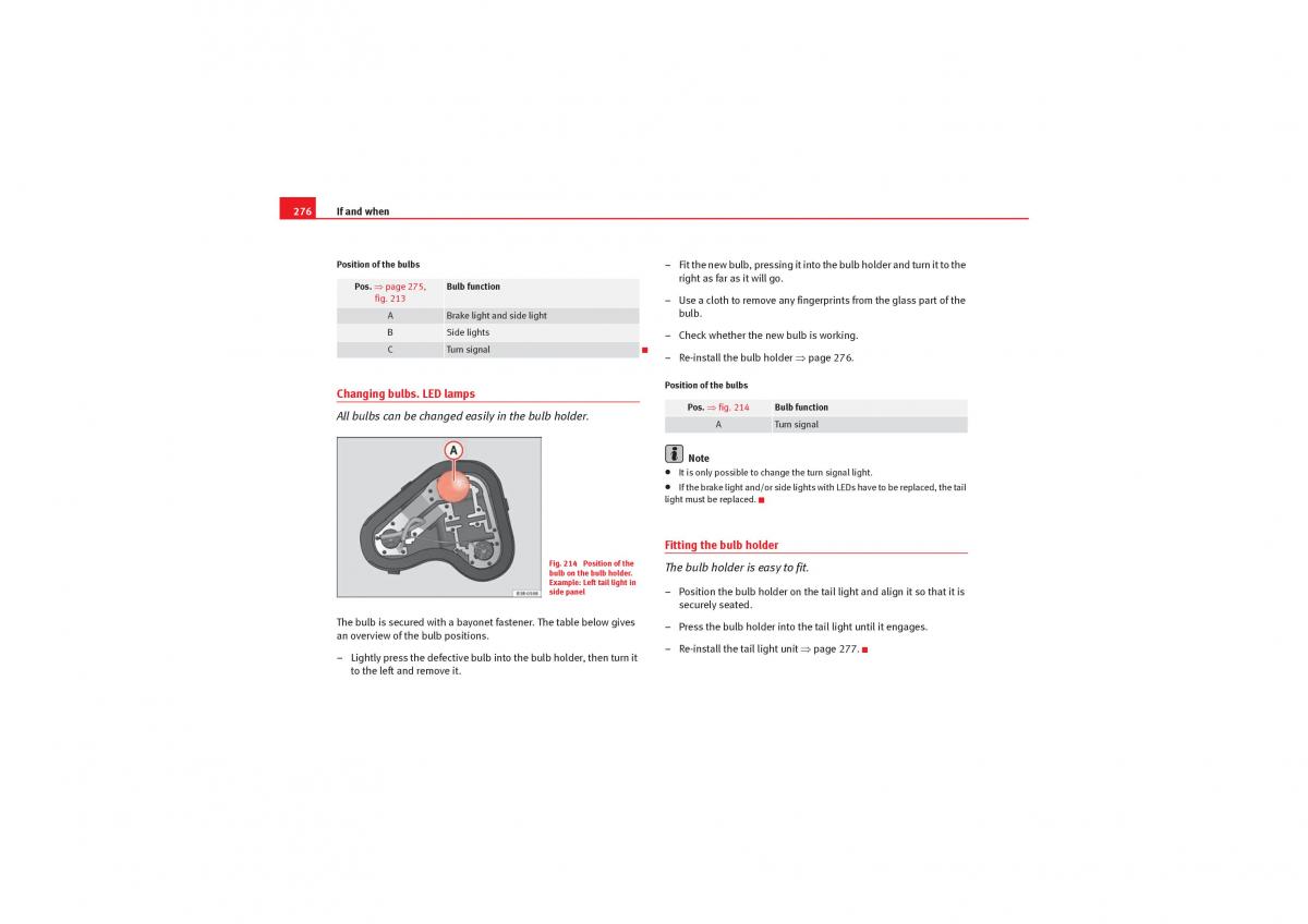 Seat Exeo owners manual / page 278