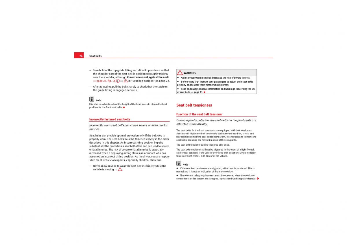 Seat Exeo owners manual / page 28