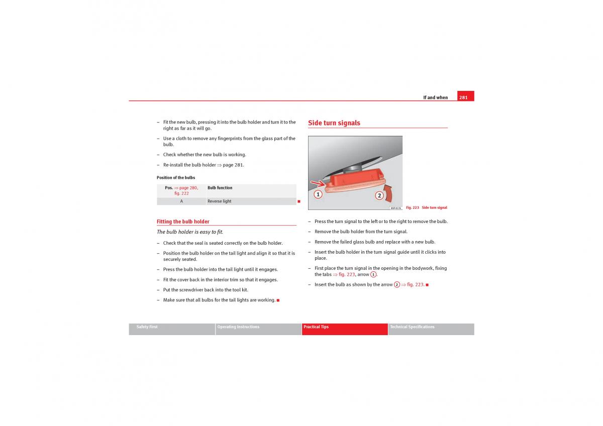 Seat Exeo owners manual / page 283