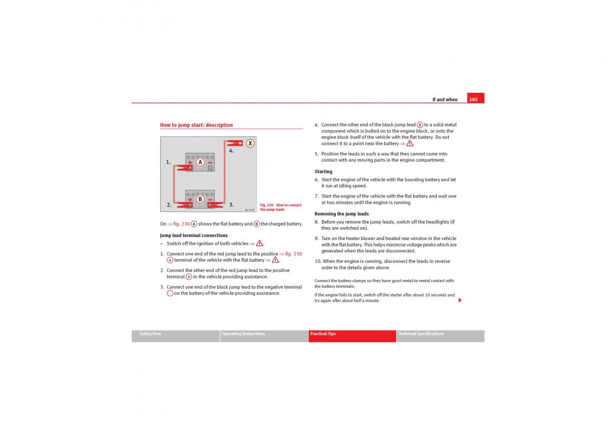 Seat Exeo owners manual / page 287