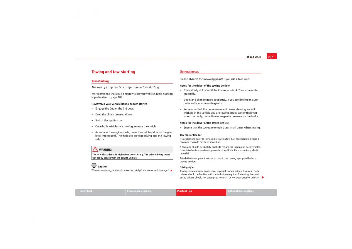 Seat Exeo owners manual / page 289