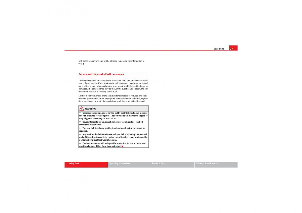 Seat Exeo owners manual / page 29