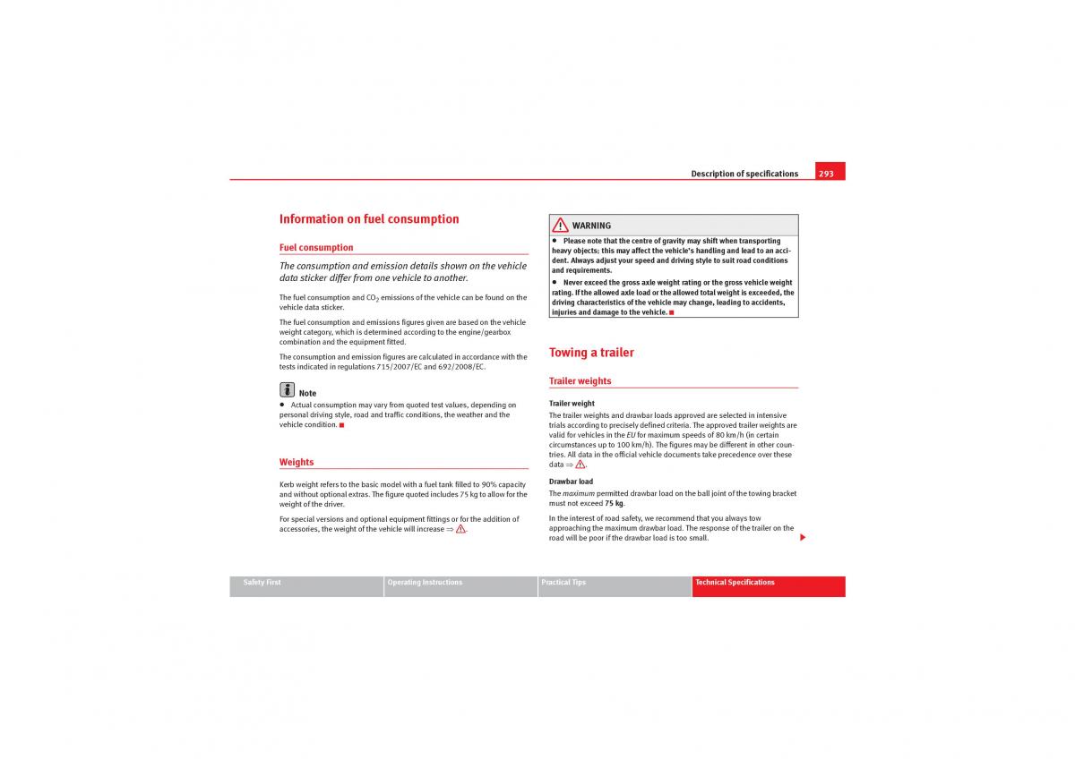 Seat Exeo owners manual / page 295