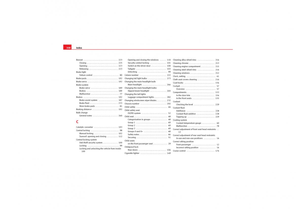 Seat Exeo owners manual / page 310