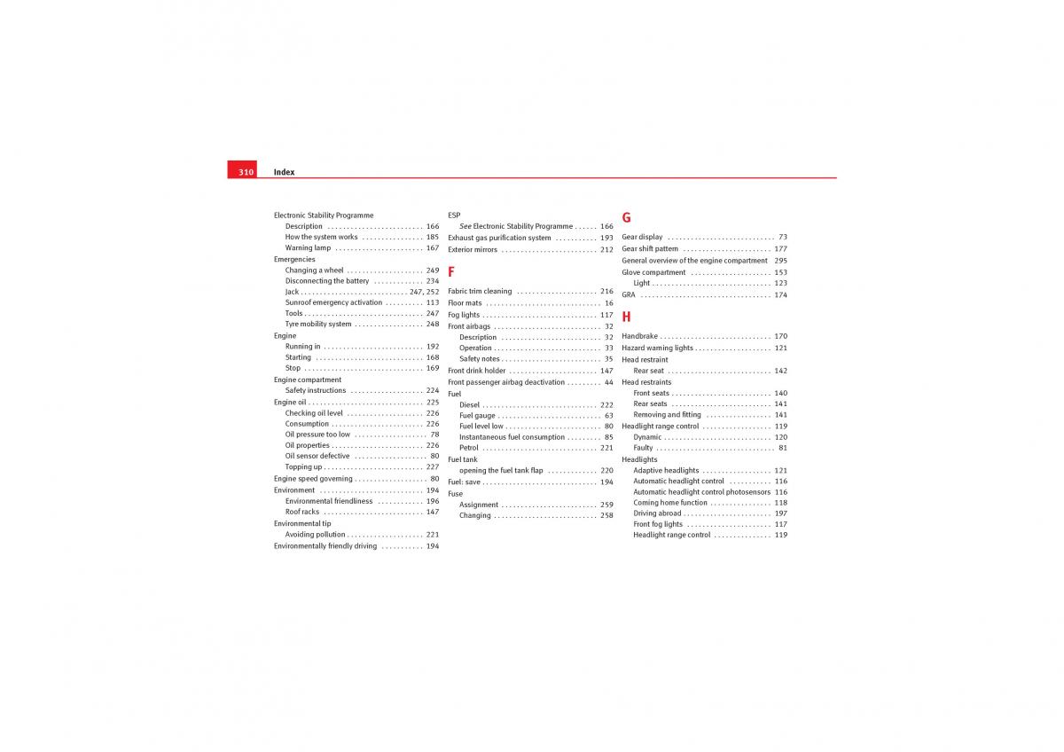 Seat Exeo owners manual / page 312
