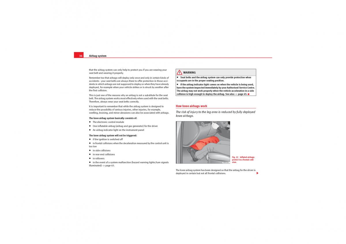 Seat Exeo owners manual / page 38