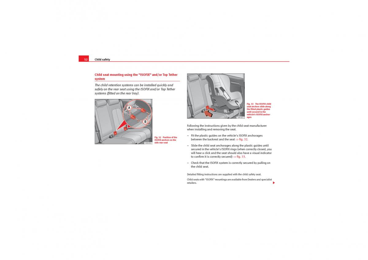 Seat Exeo owners manual / page 54