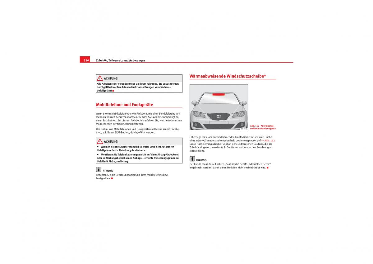 Seat Exeo Handbuch / page 228