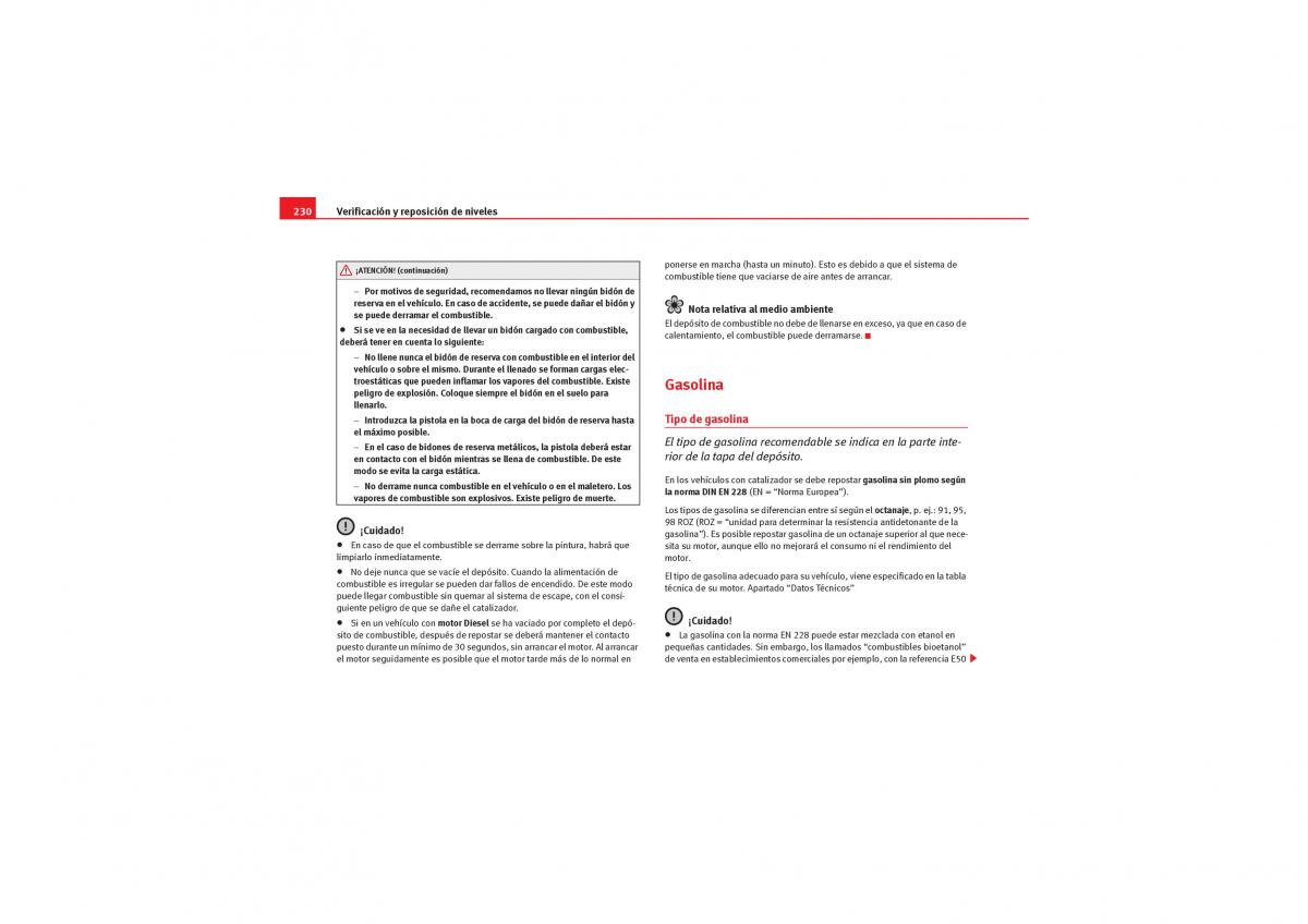 Seat Exeo manual del propietario / page 232