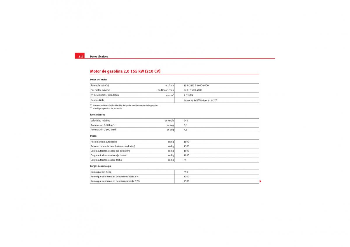 Seat Exeo manual del propietario / page 314