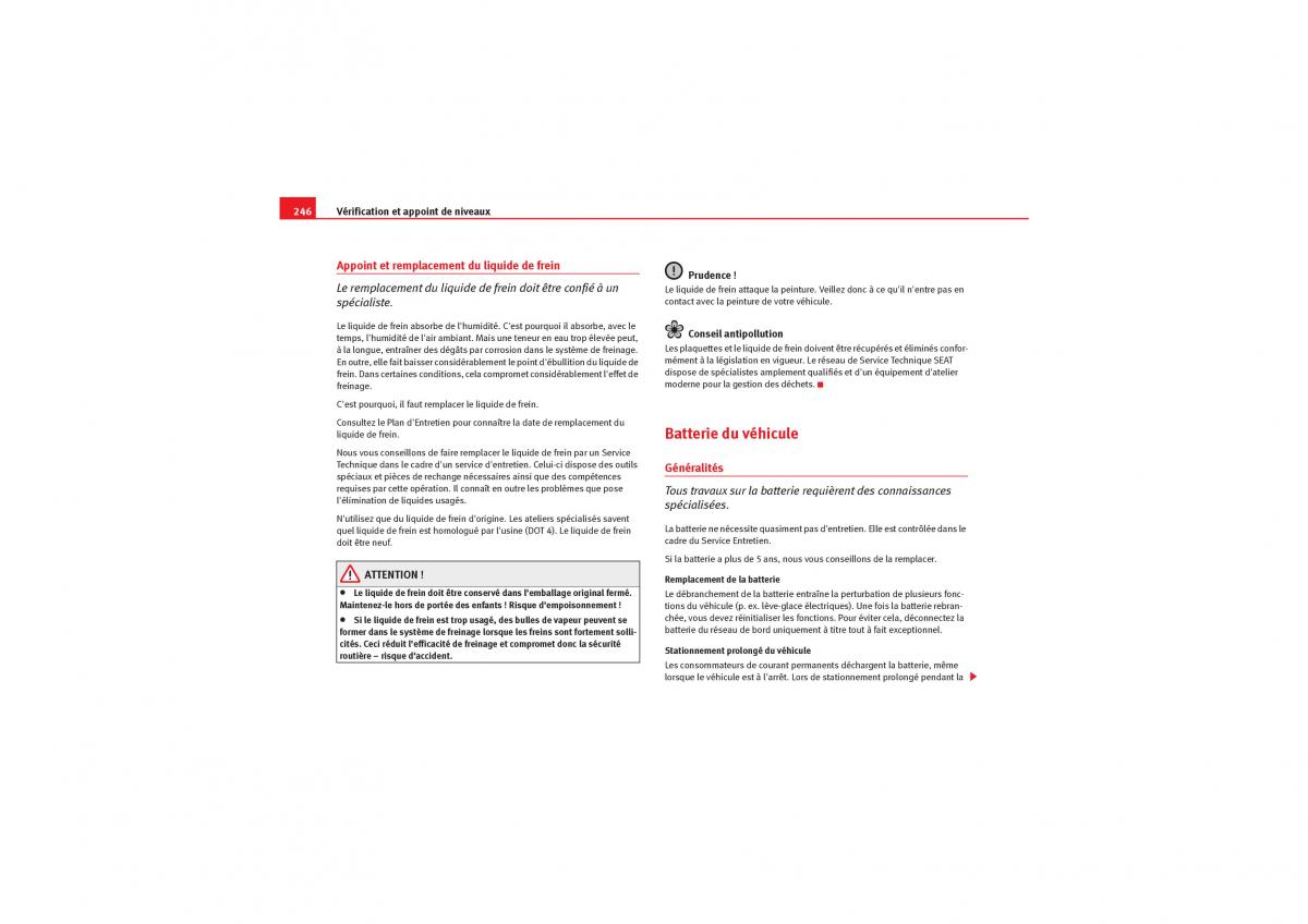 Seat Exeo manuel du proprietaire / page 248