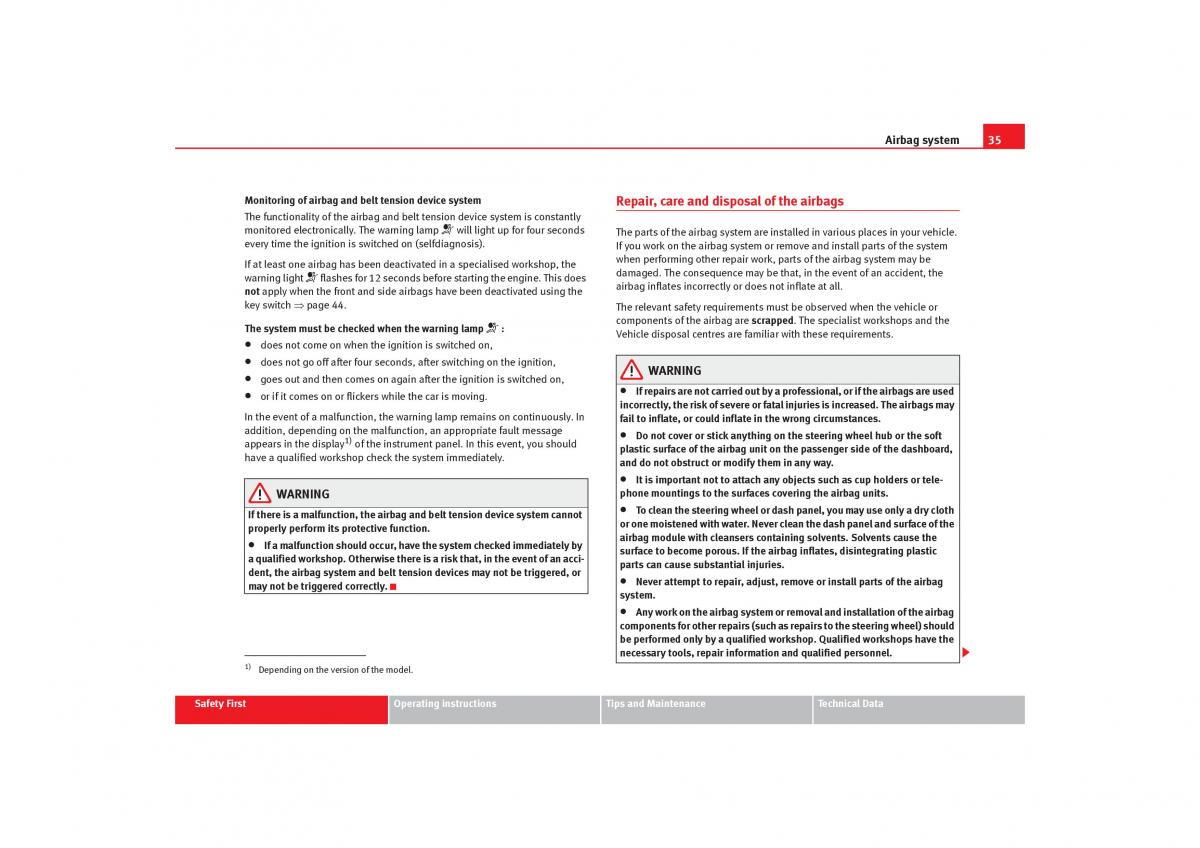 Seat Alhambra I 1 owners manual / page 37
