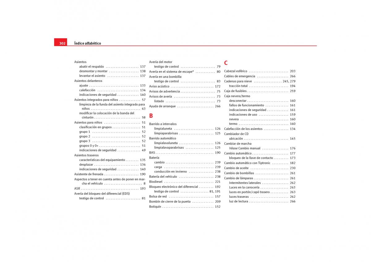 Seat Alhambra I 1 manual del propietario / page 304