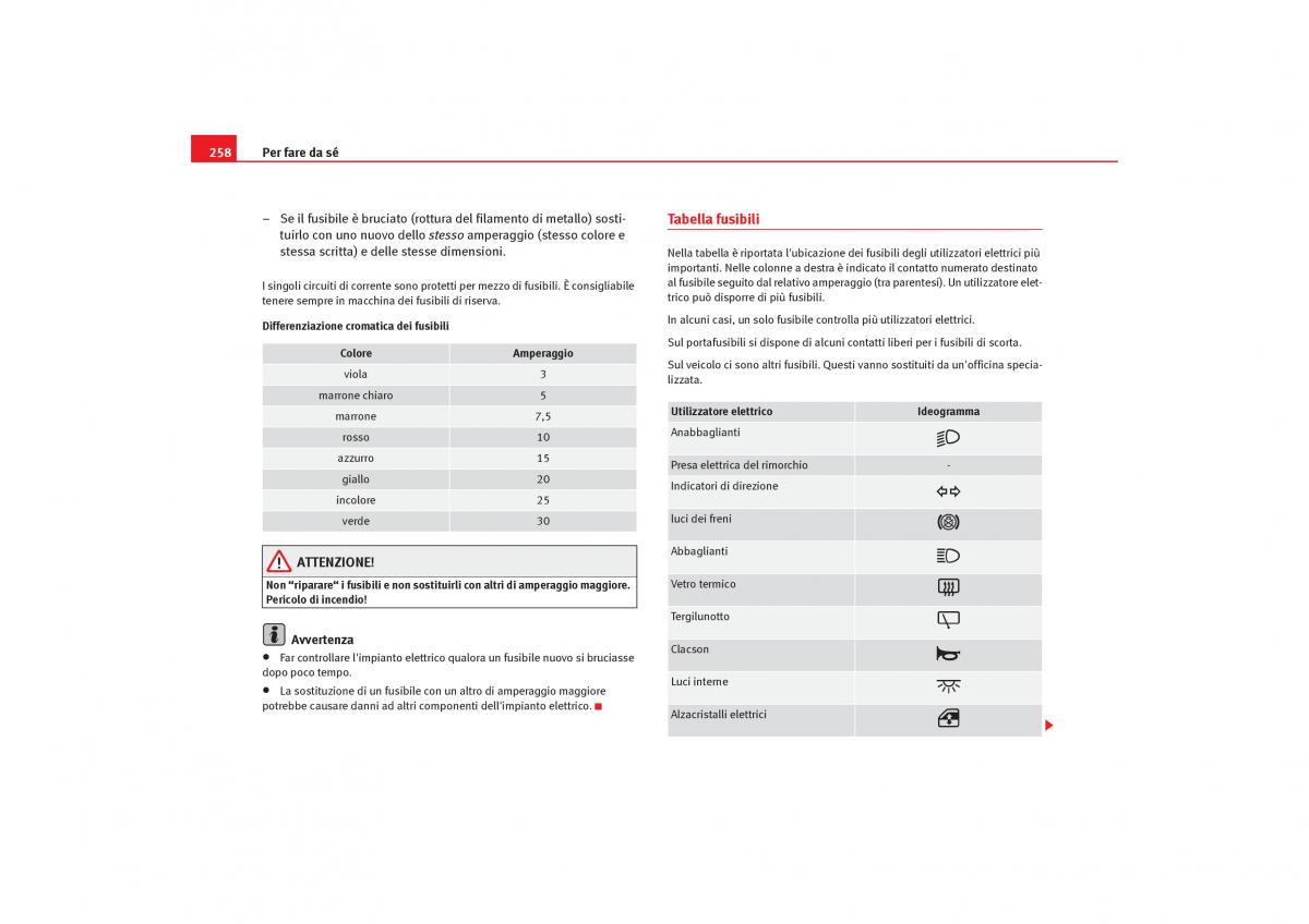 Seat Alhambra I 1 manuale del proprietario / page 260
