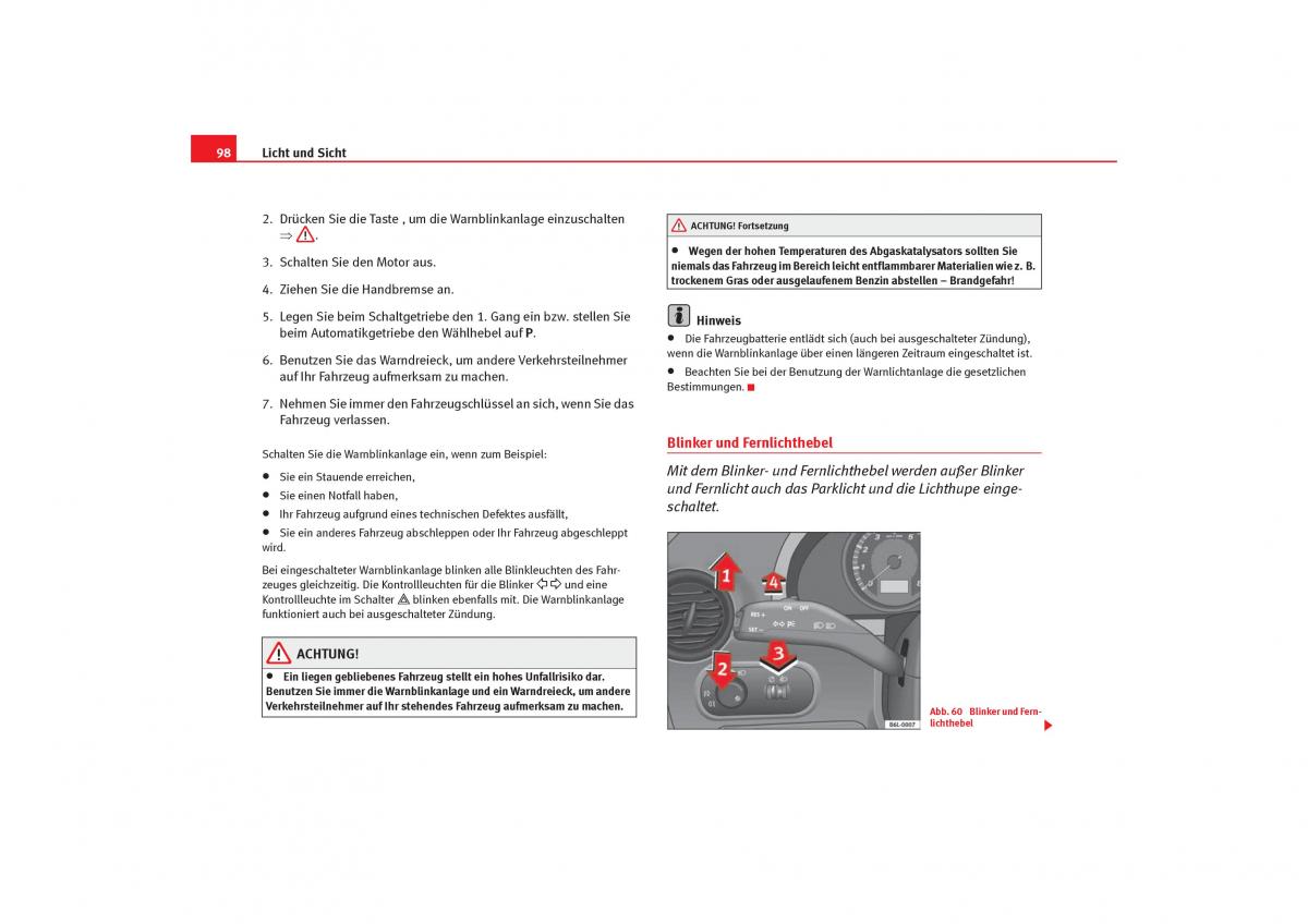 Seat Cordoba II 2 Handbuch / page 100