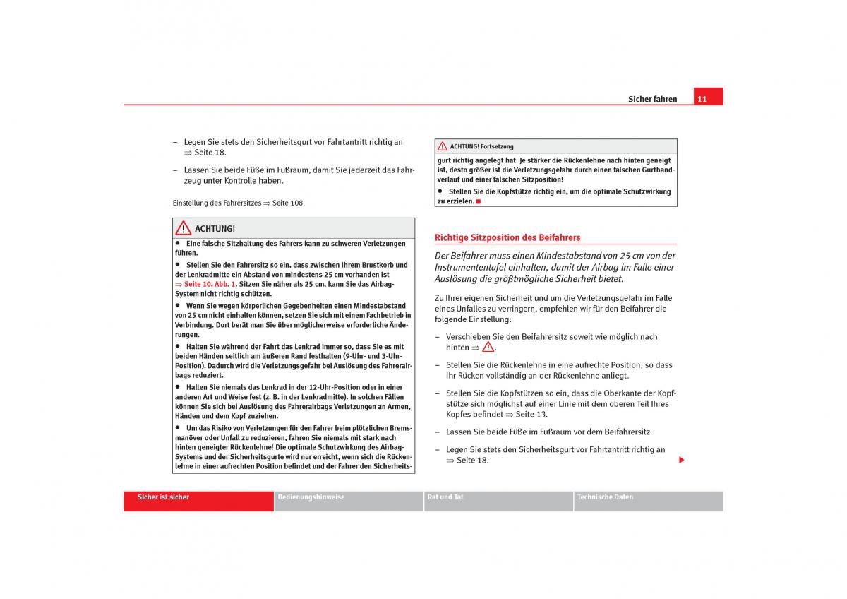 Seat Cordoba II 2 Handbuch / page 13