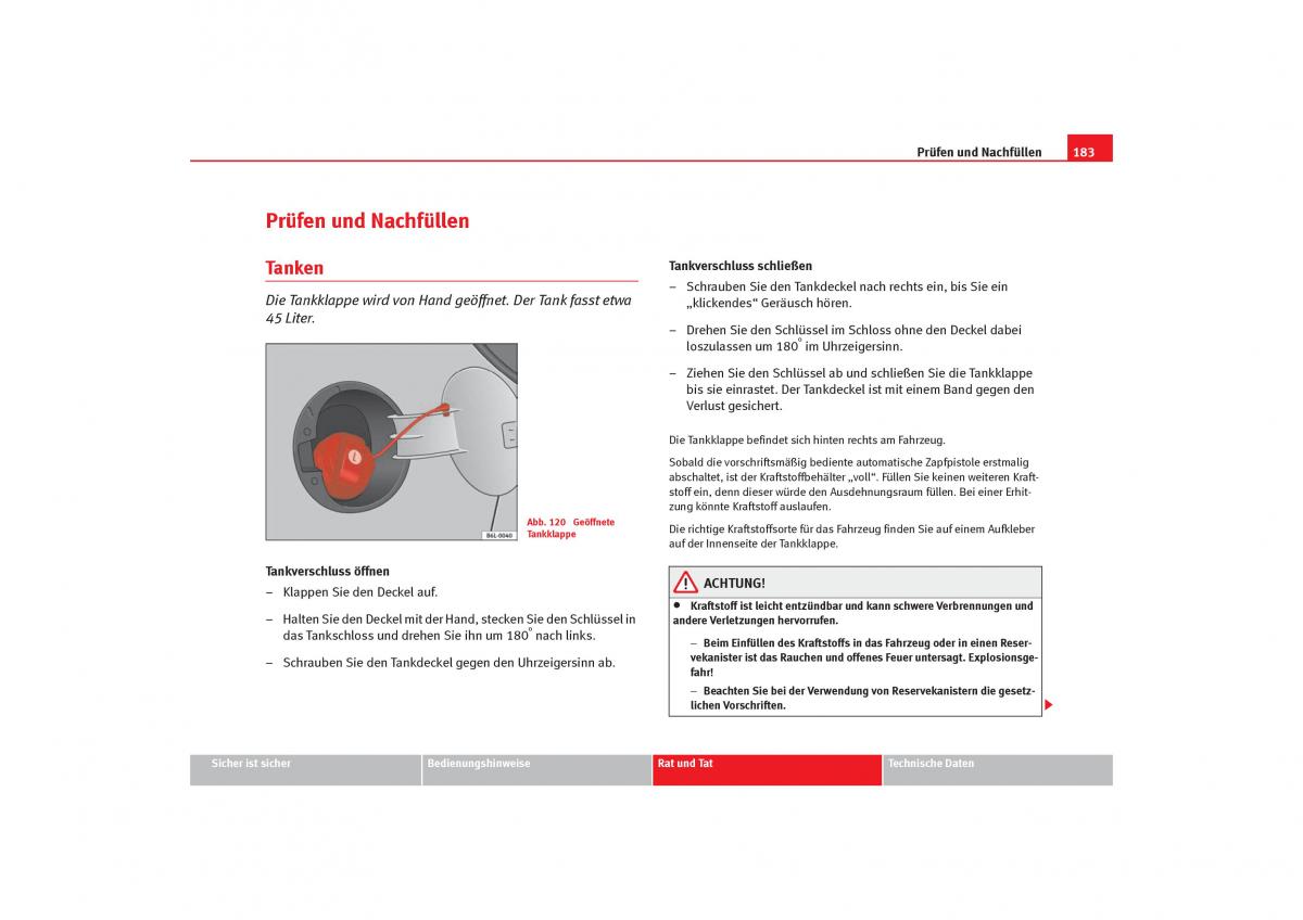 Seat Cordoba II 2 Handbuch / page 185