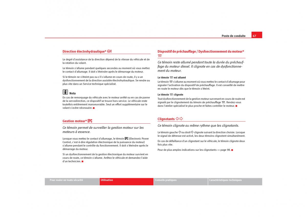 Seat Cordoba II 2 manuel du proprietaire / page 69