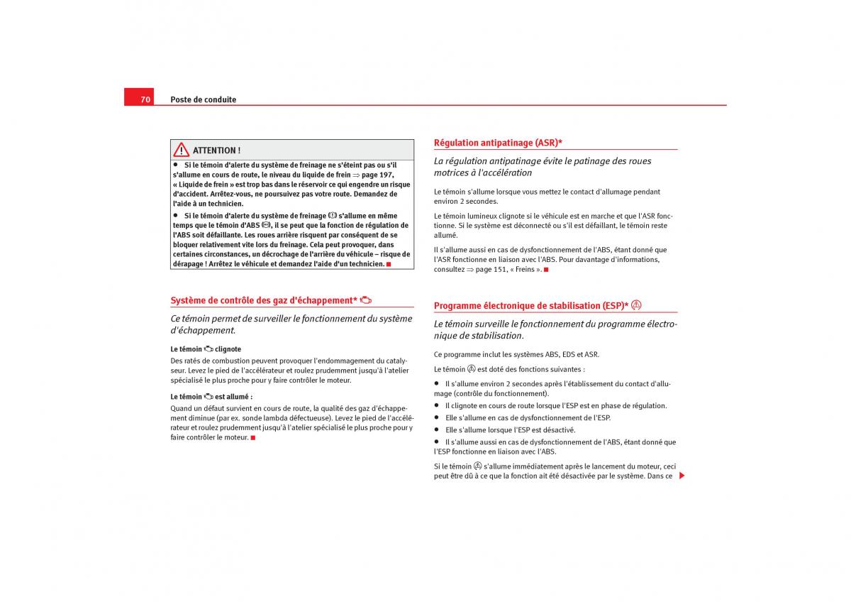 Seat Cordoba II 2 manuel du proprietaire / page 72