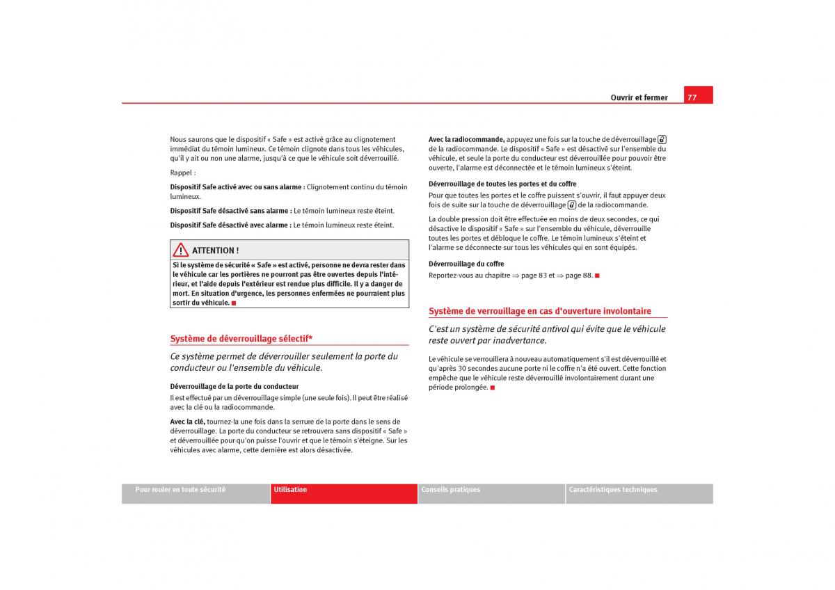 Seat Cordoba II 2 manuel du proprietaire / page 79