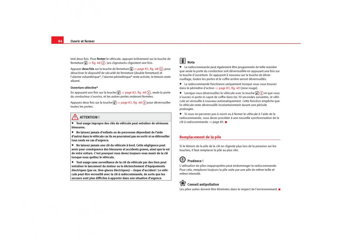 Seat Cordoba II 2 manuel du proprietaire / page 86