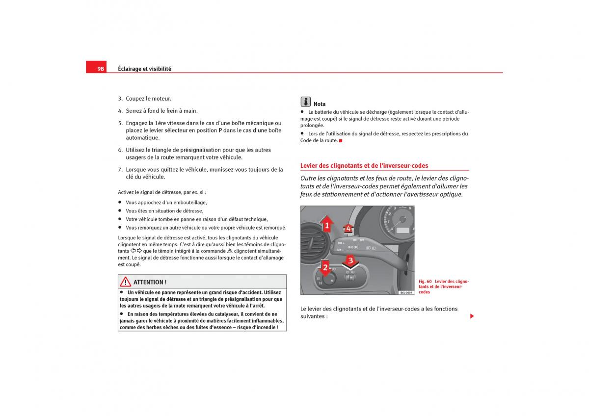 Seat Cordoba II 2 manuel du proprietaire / page 100