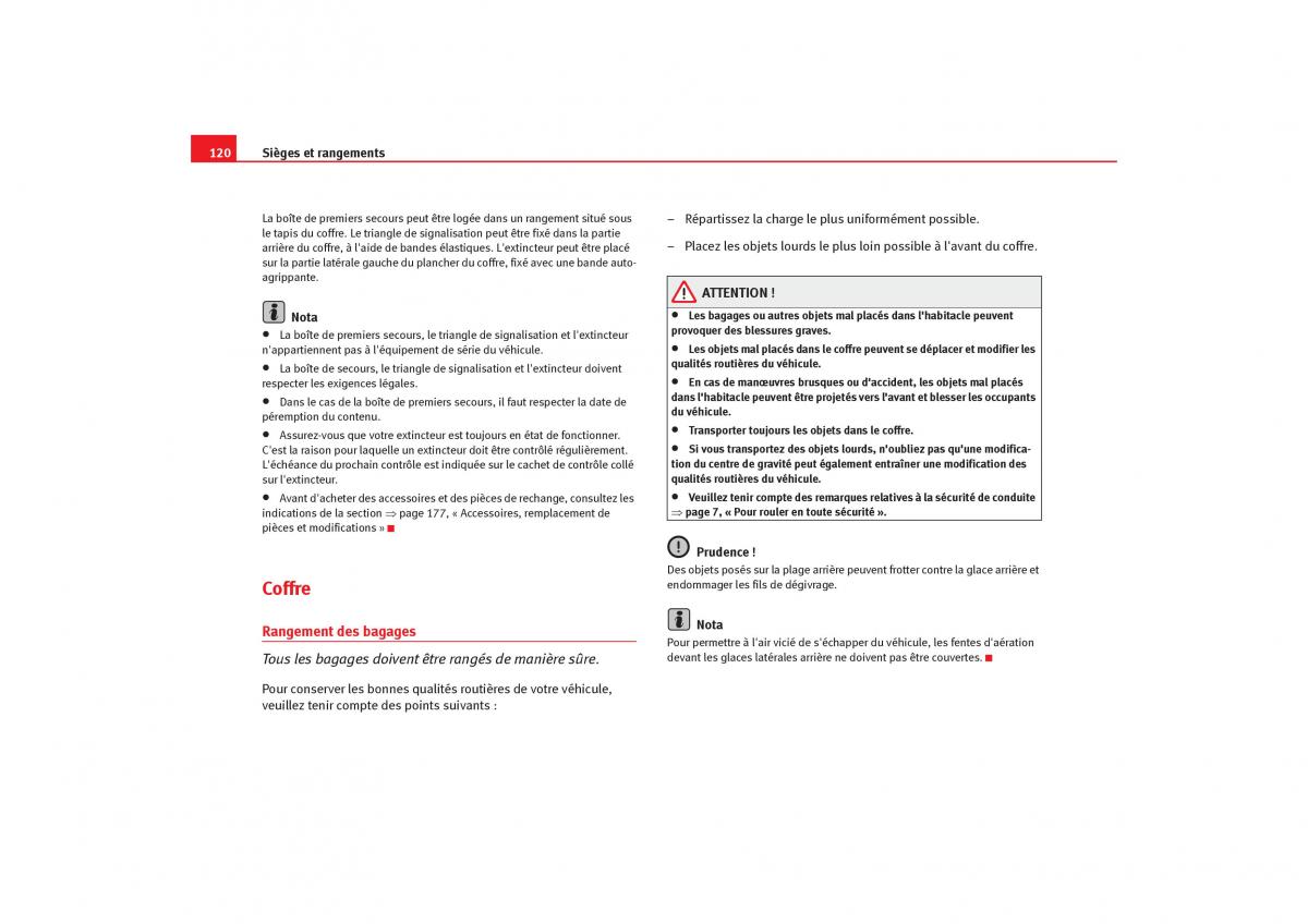Seat Cordoba II 2 manuel du proprietaire / page 122