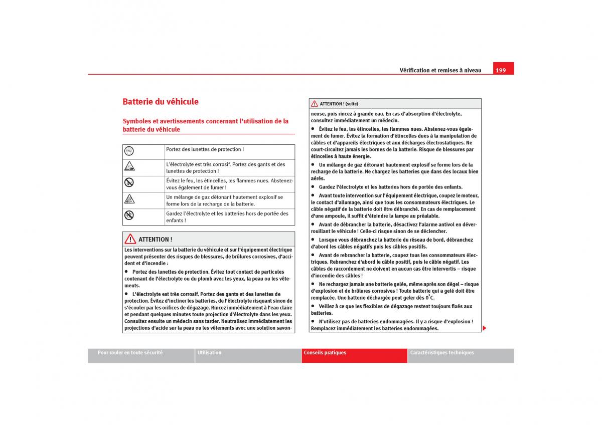 Seat Cordoba II 2 manuel du proprietaire / page 201