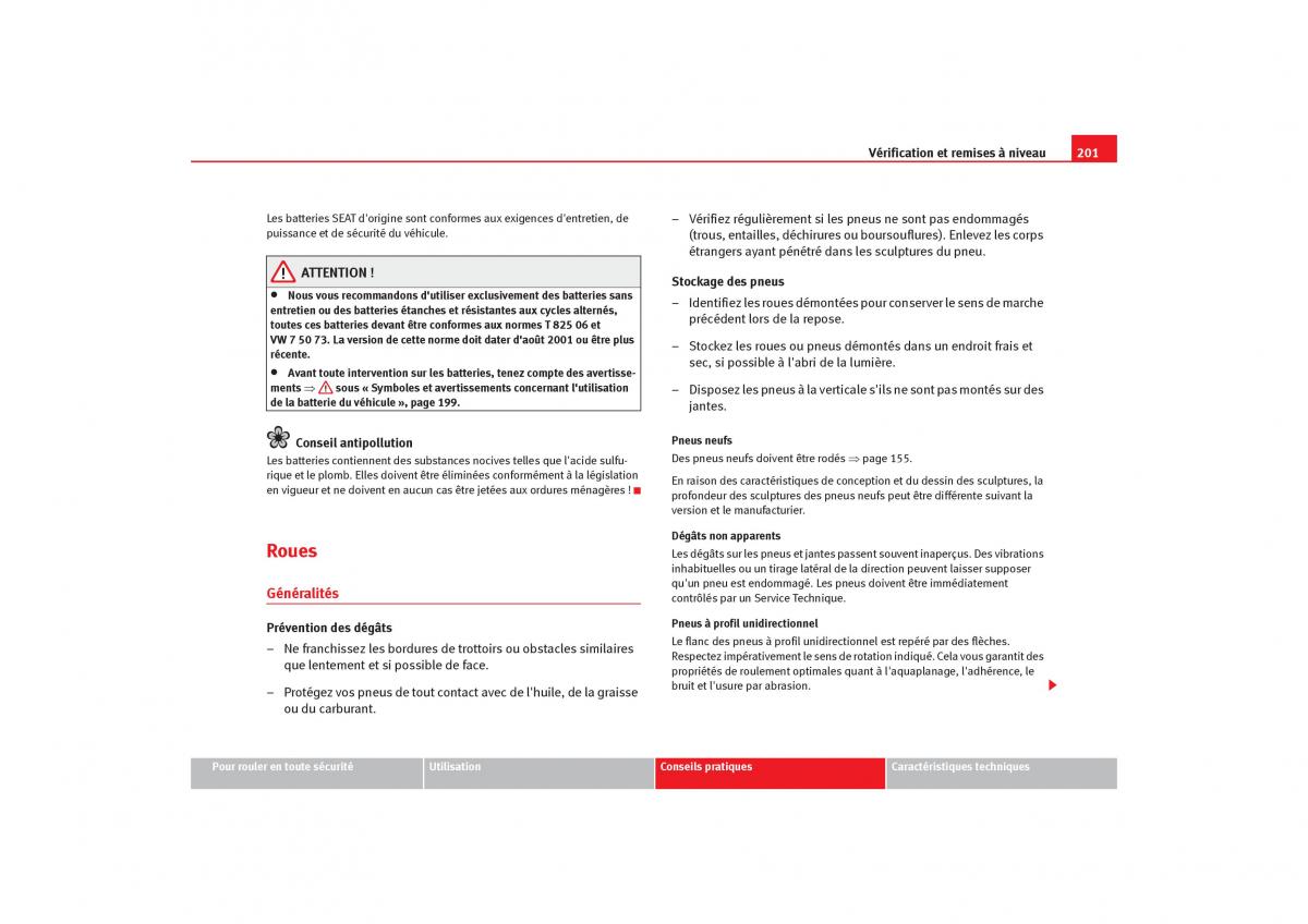 Seat Cordoba II 2 manuel du proprietaire / page 203