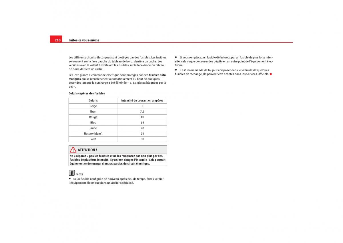 Seat Cordoba II 2 manuel du proprietaire / page 220
