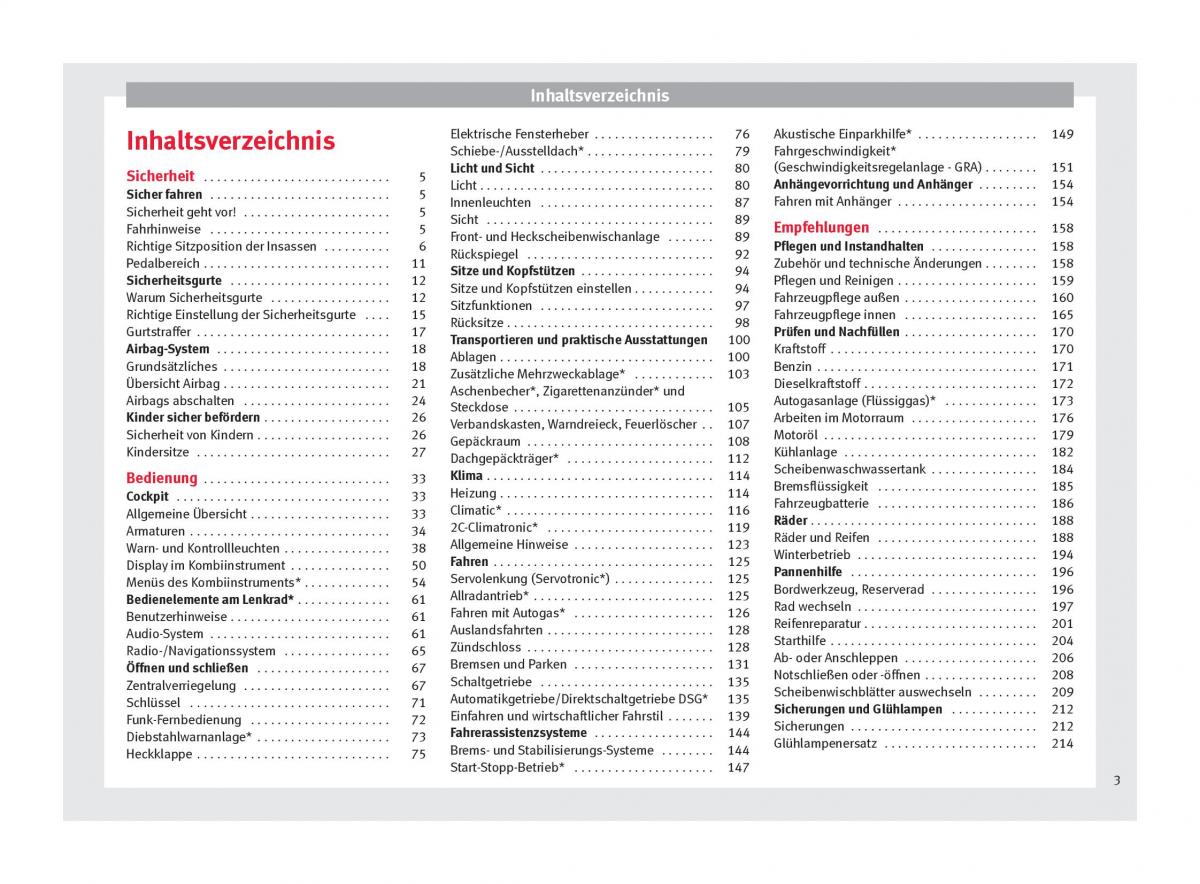 Seat Altea Handbuch / page 5