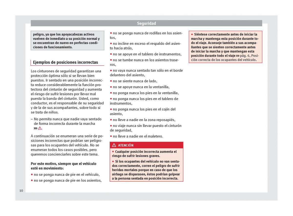 Seat Altea manual del propietario / page 12