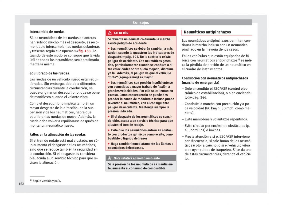 Seat Altea manual del propietario / page 194