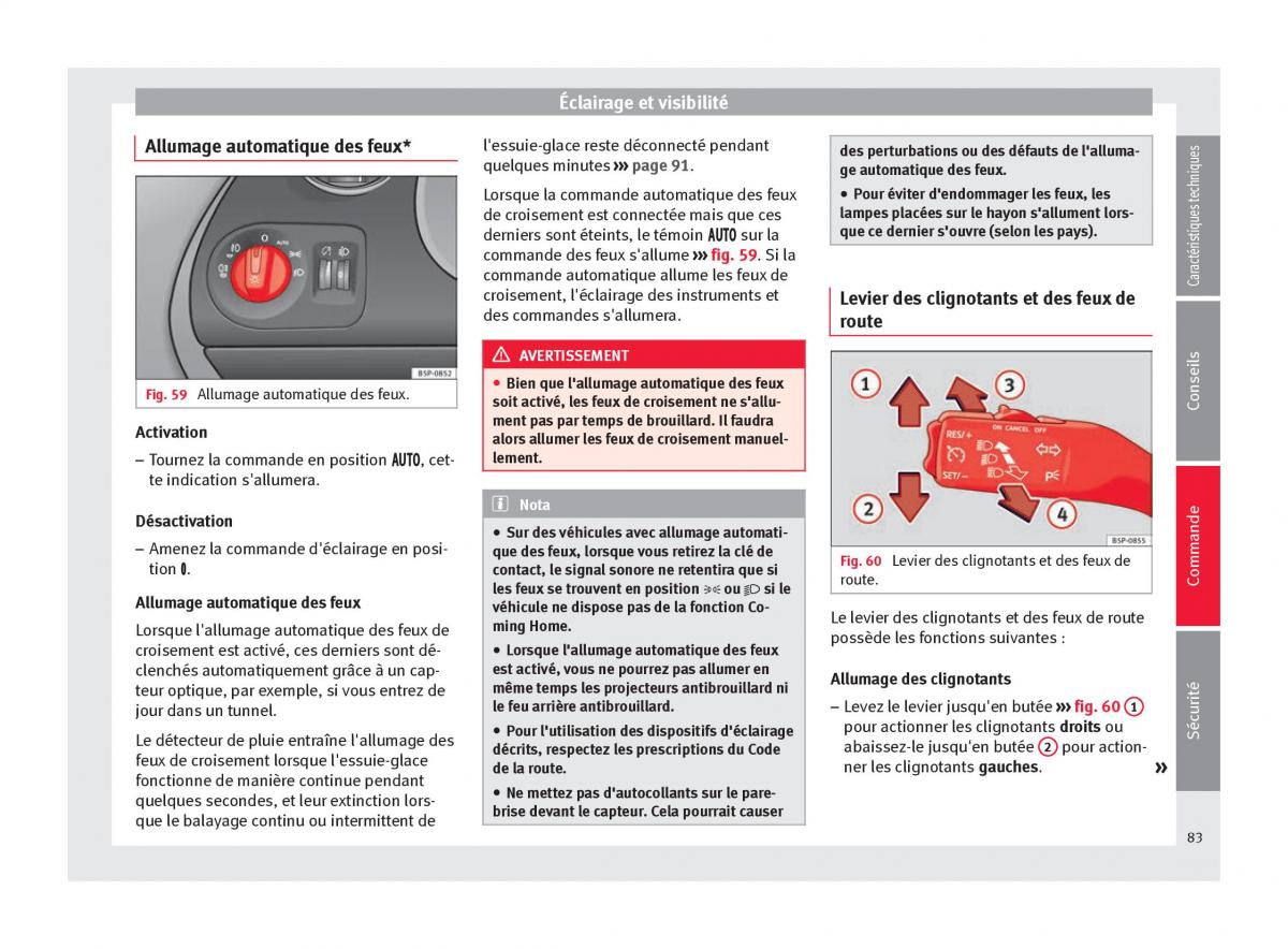 Seat Altea manuel du proprietaire / page 85