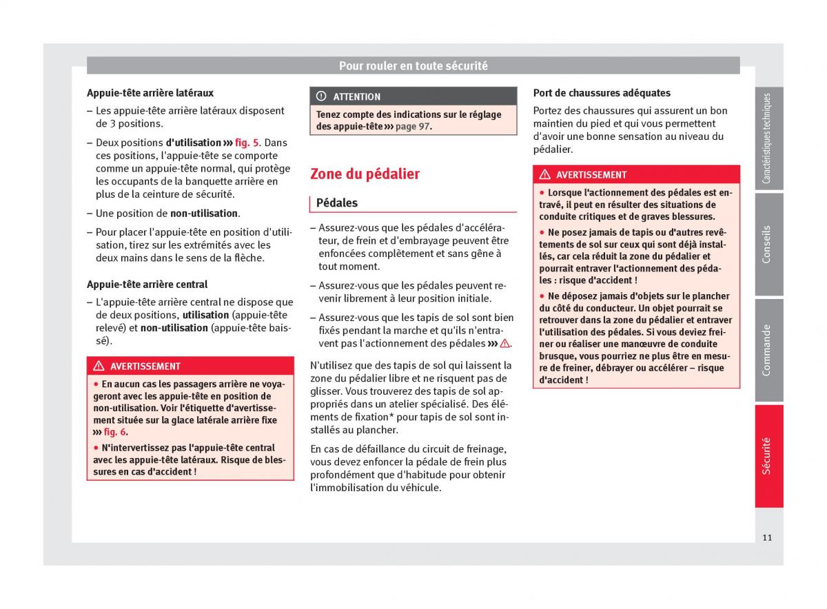 Seat Altea manuel du proprietaire / page 13