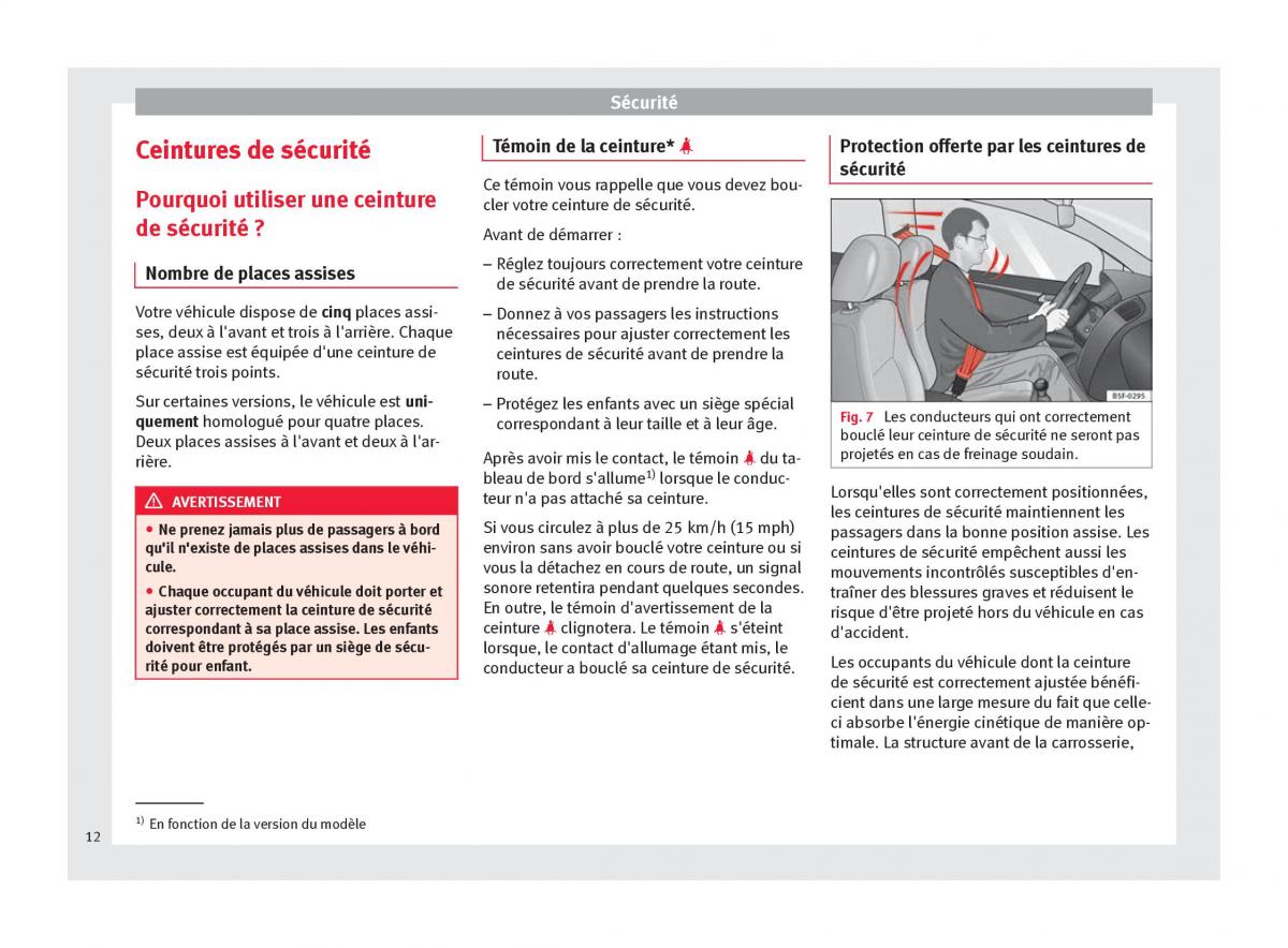 Seat Altea manuel du proprietaire / page 14