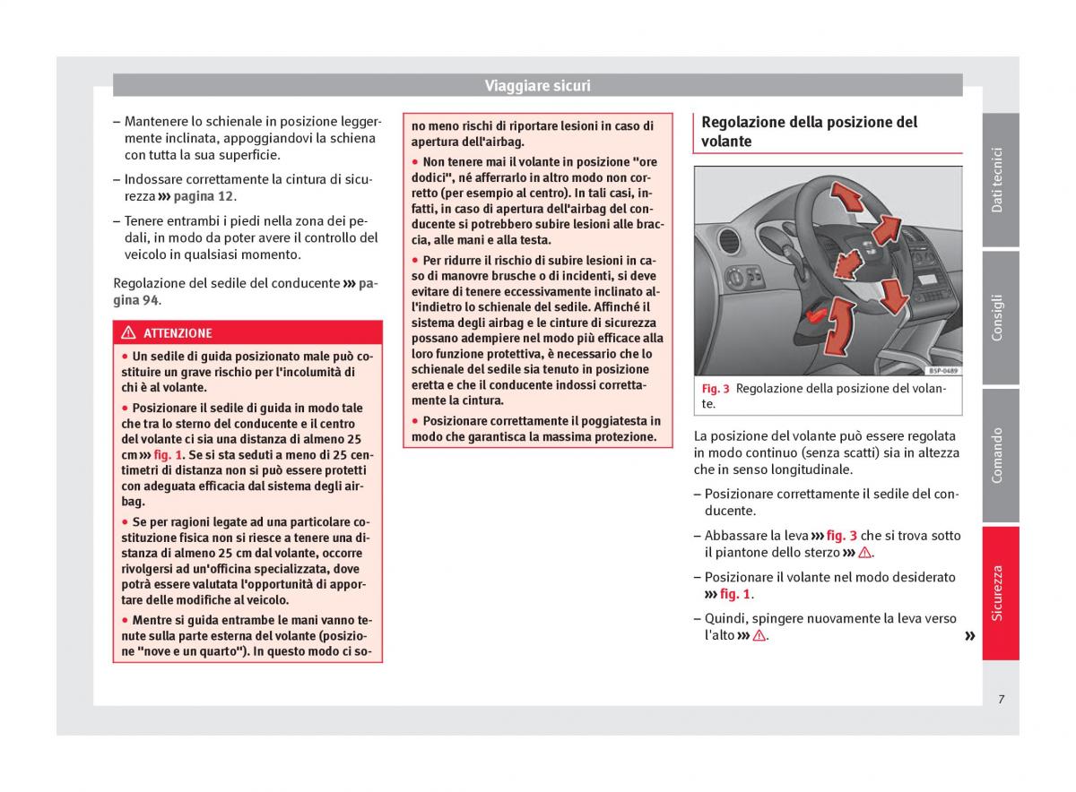 Seat Altea manuale del proprietario / page 9