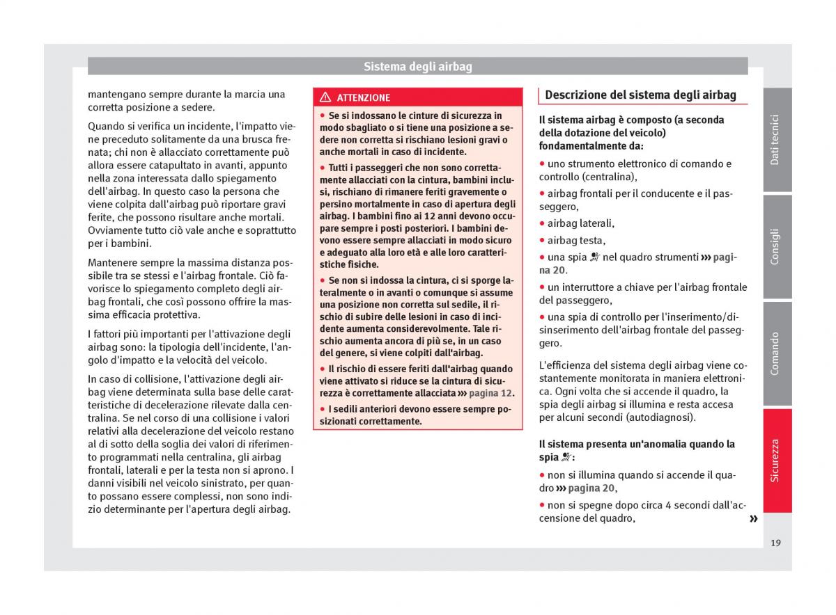 Seat Altea manuale del proprietario / page 21