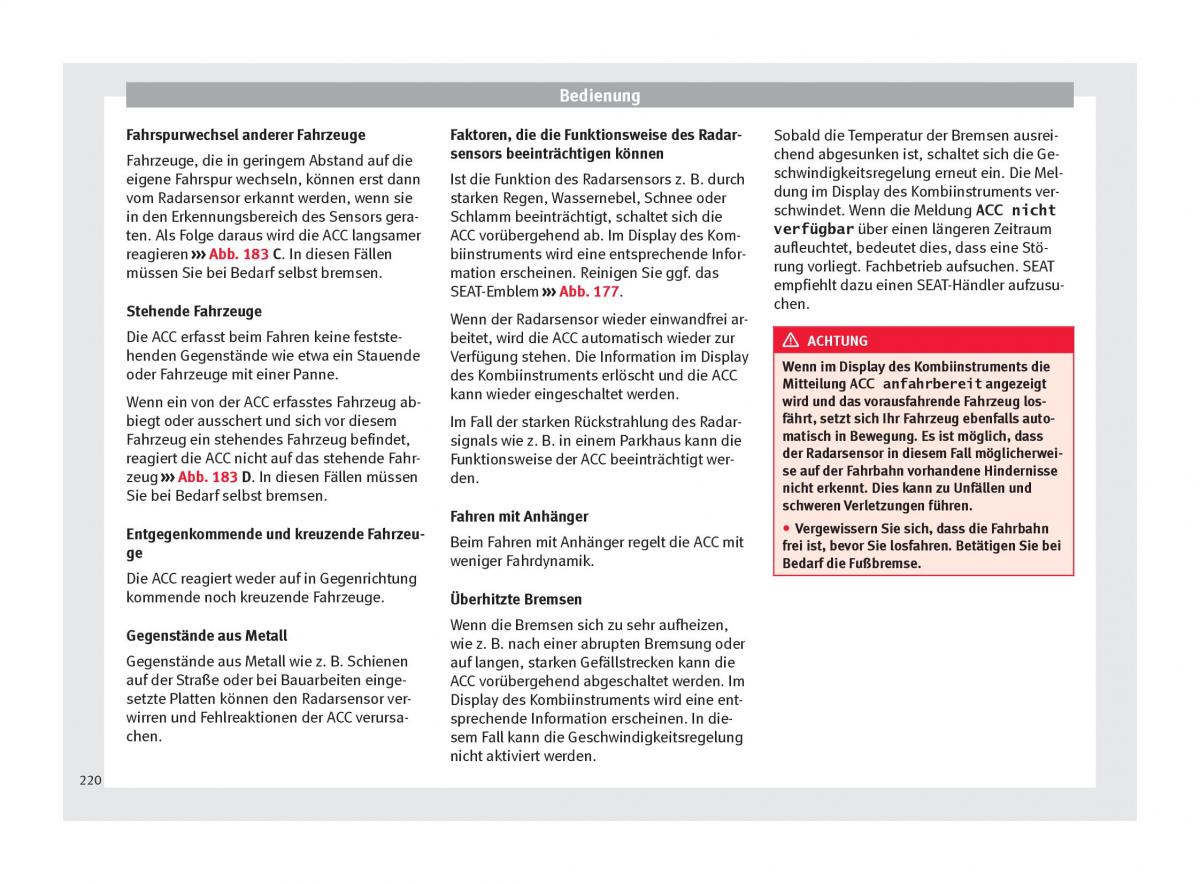 Seat Ateca Handbuch / page 222