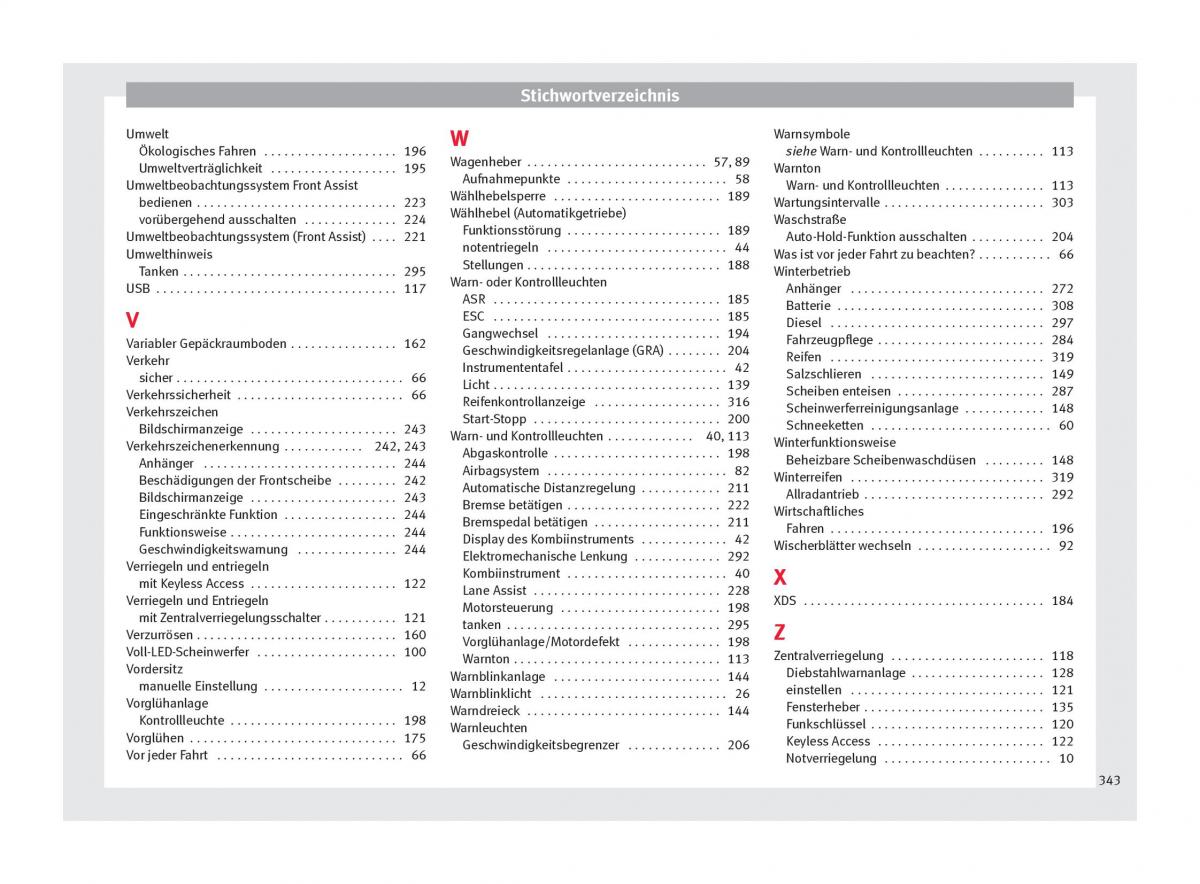 Seat Ateca Handbuch / page 345