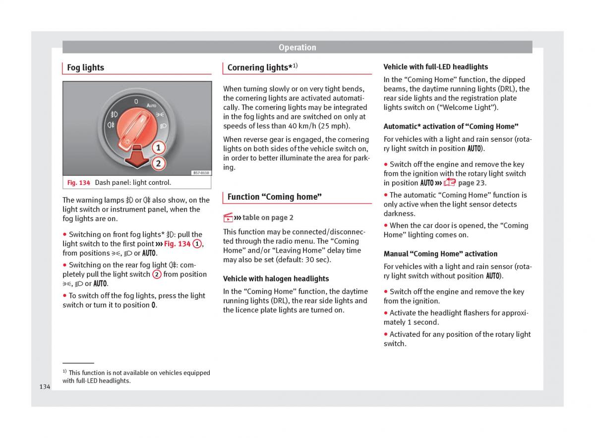Seat Ateca owners manual / page 136