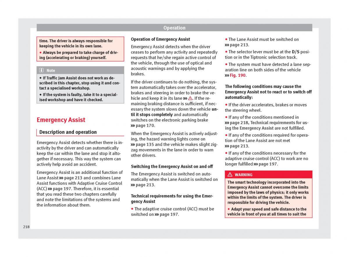 Seat Ateca owners manual / page 220