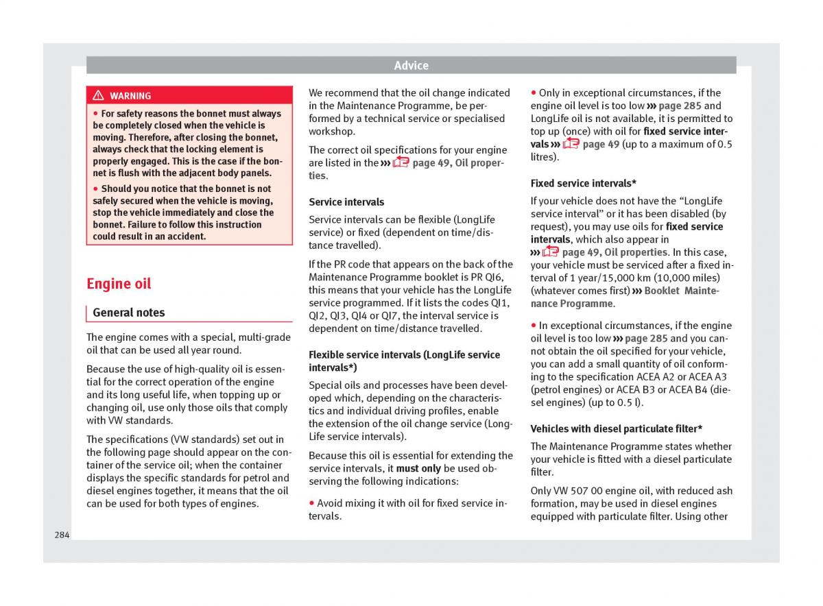 Seat Ateca owners manual / page 286