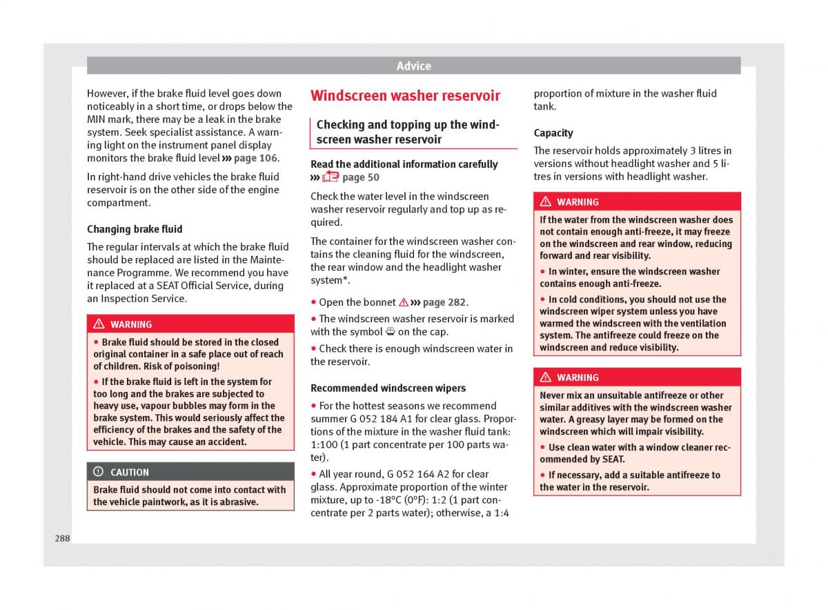 Seat Ateca owners manual / page 290