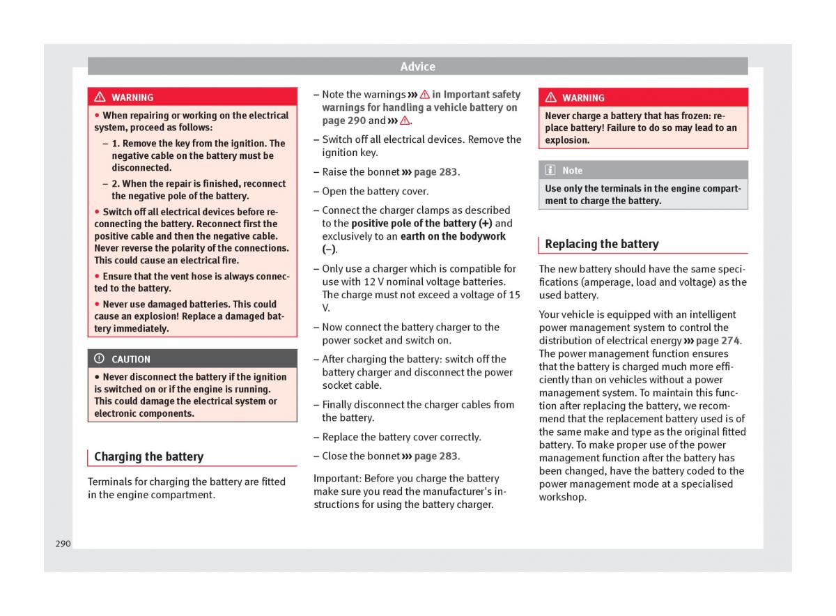Seat Ateca owners manual / page 292