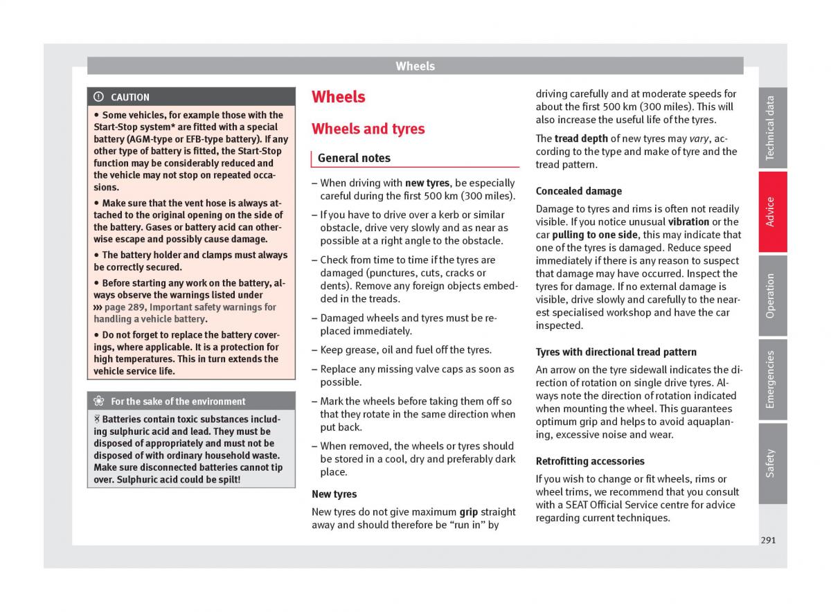 Seat Ateca owners manual / page 293