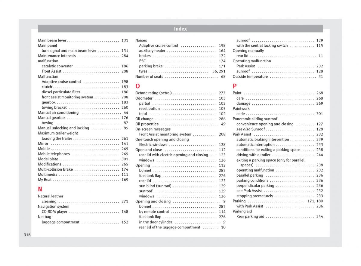 Seat Ateca owners manual / page 318