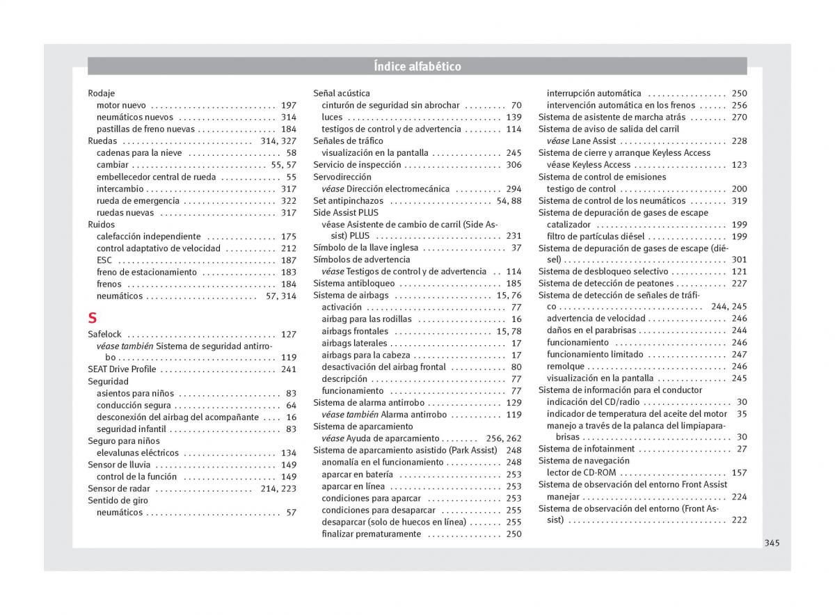 Seat Ateca manual del propietario / page 347