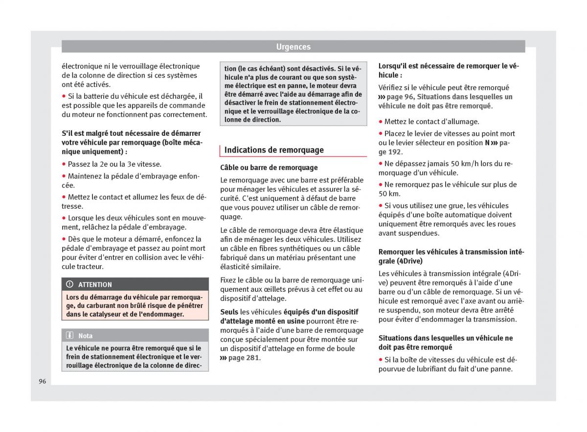Seat Ateca manuel du proprietaire / page 98