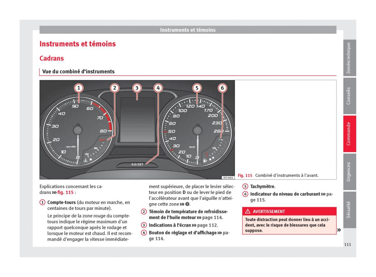 Seat Ateca manuel du proprietaire / page 113